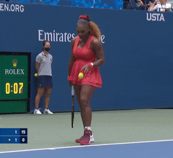 Serena Williams Superstition - Bouncing Ball Five Times Before a Serve