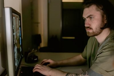 INTP Personality Working Behind a Computer Independently