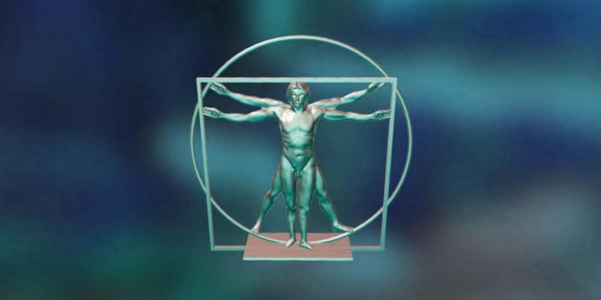 Modern Homo Universalis 2.0 - 3D Vitruvian Man by Da Vinci