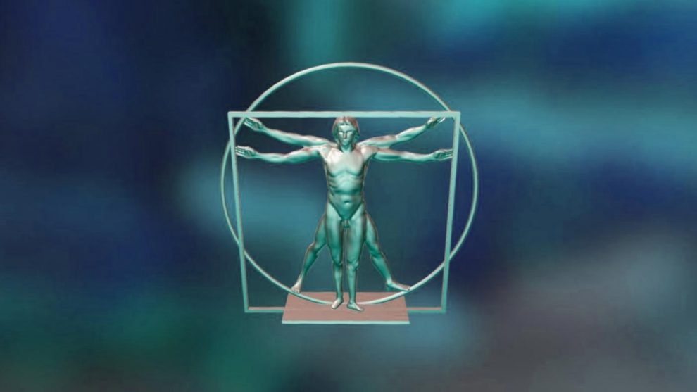 Modern Homo Universalis 2.0 - 3D Vitruvian Man by Da Vinci